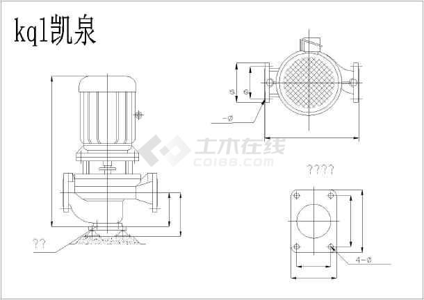 各种型号规格水泵的三视图简图详图