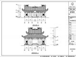 温州单檐框架结构仿古道观建筑设计方案图图片1