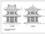 某二层框架结构寺庙仿古钟鼓楼建筑方案图图片1