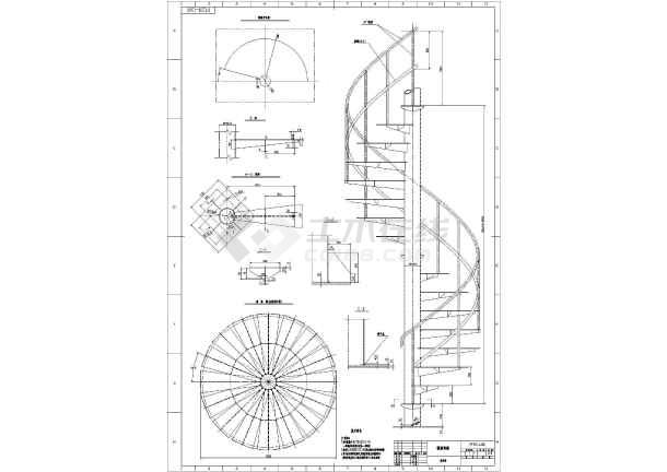 钢旋梯,钢结构旋转楼梯建筑图纸图片1