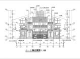 某三层双拼别墅建筑设计图（长22.44米 宽17.04米）图片1