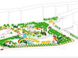 某地区月牙广场景观绿地设计轴测图图片1