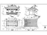 南方某一层砖木结构歇山戏台建筑方案图图片1