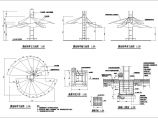 简单实用的膜材质亭子构造CAD结构设计施工图纸(标注精准)图片1