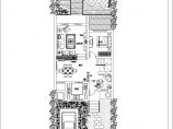 三层长形独栋阳光别墅带玻璃雨棚阳台施工cad设计图图片1