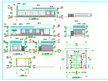 工业园门卫室建筑施工立剖面CAD参考图集图片1