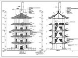 某地五层仿古嘹望塔及单层管理用房建筑设计施工图图片1
