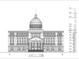 欧式复古风格现代办公楼穹顶建筑设计cad施工图纸图片1
