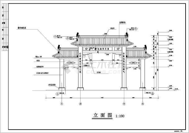 仿古门头骨架构图图片