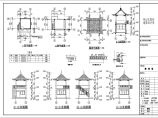 某地两层框架结构仿古瞭望塔建筑设计施工图图片1