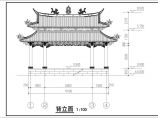 两个单层木结构闽南风格戏台建筑方案图图片1