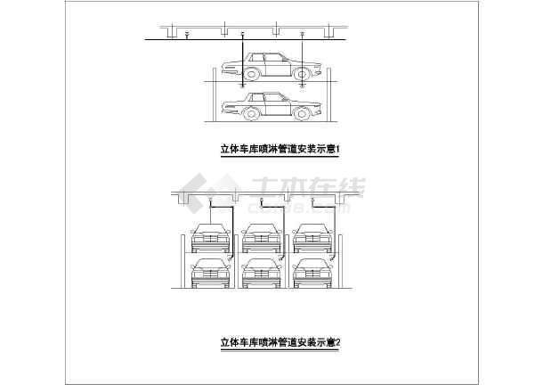某立体车库机械喷淋设计方案平面图
