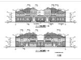 某地三层框架结构美式双拼别墅建筑设计方案图纸图片1