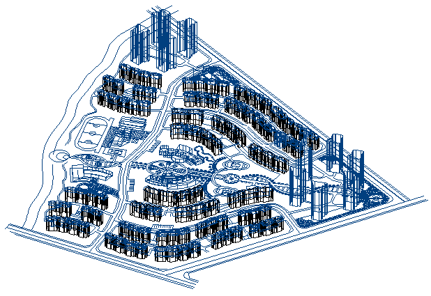 某住宅小区景观规划设计图（3D效果图）下载su模型-图一